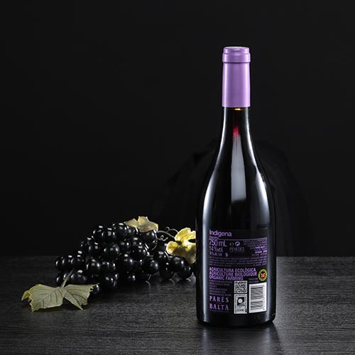 Ampolla de vi negre “Indigena”, D.O. Penedès