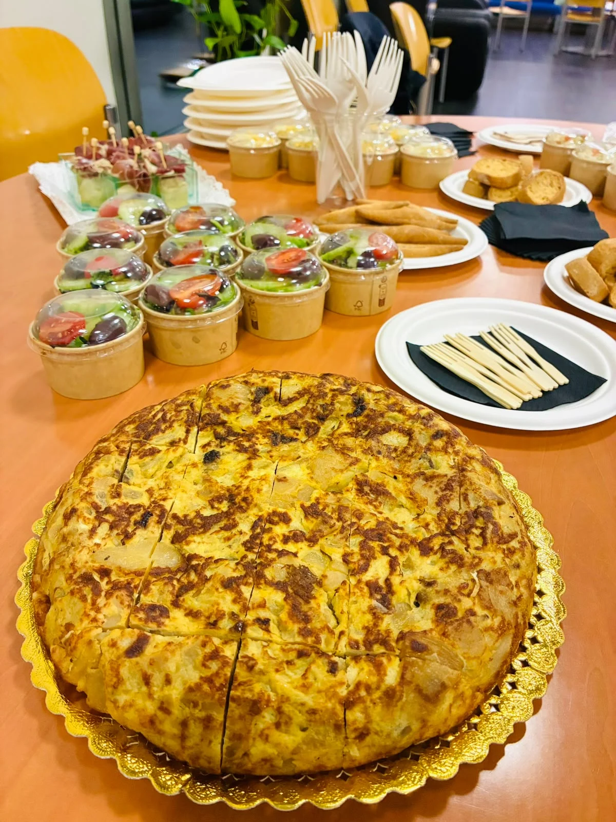 Tortilla de patatas, apta para vegetarianos